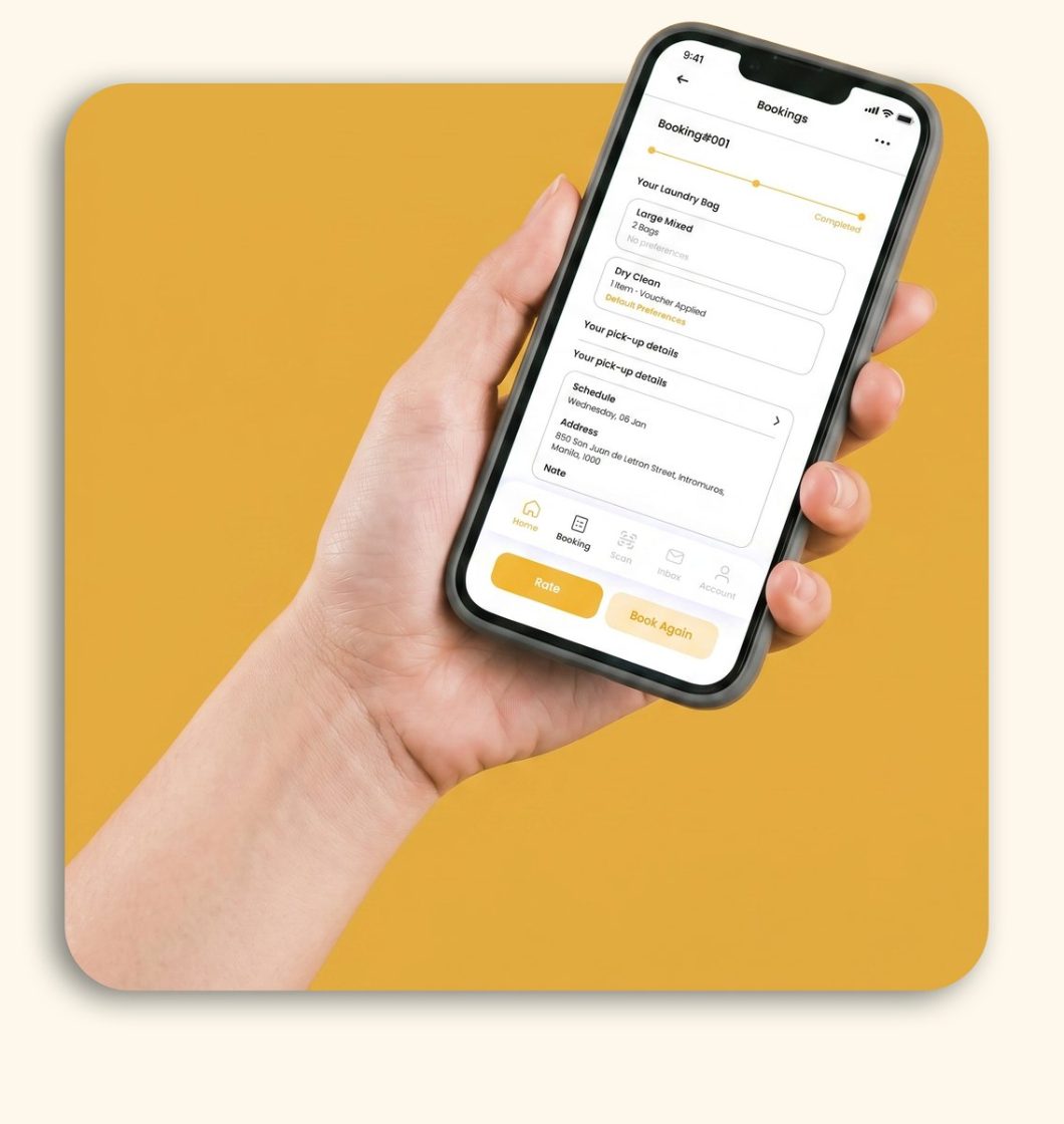 Presto app booking screen on a phone