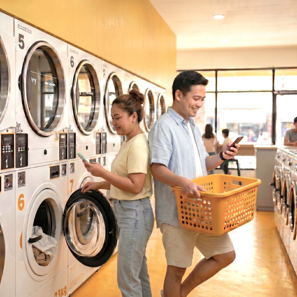 Customers loading laundry at Presto